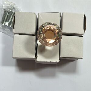 Rose gold, Diamond style drawer knobs, New set of 7